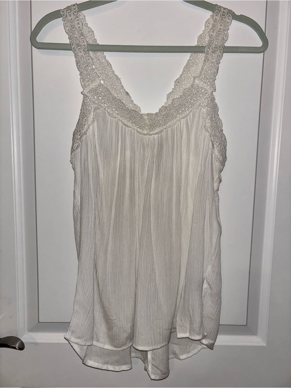 Charlotte Russe Cream Lace-Trim Sleep Cami